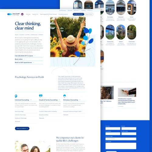 Clear Health Landing Page Design